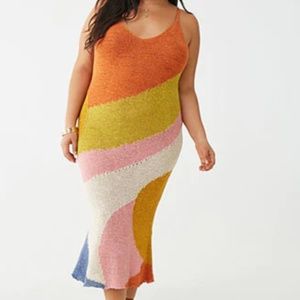 Plus size Colorblock Midi Dress